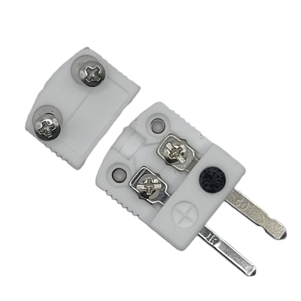 Thermocouple Connector, J Type, Ceramic, Mini Male, Terminals
