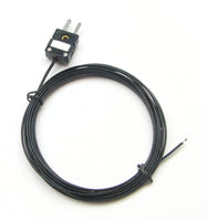 Thermocouple Probe, Type J, PVC Insulation, Mini Male Connector | 3Ft. to 50Ft. (Select Length)