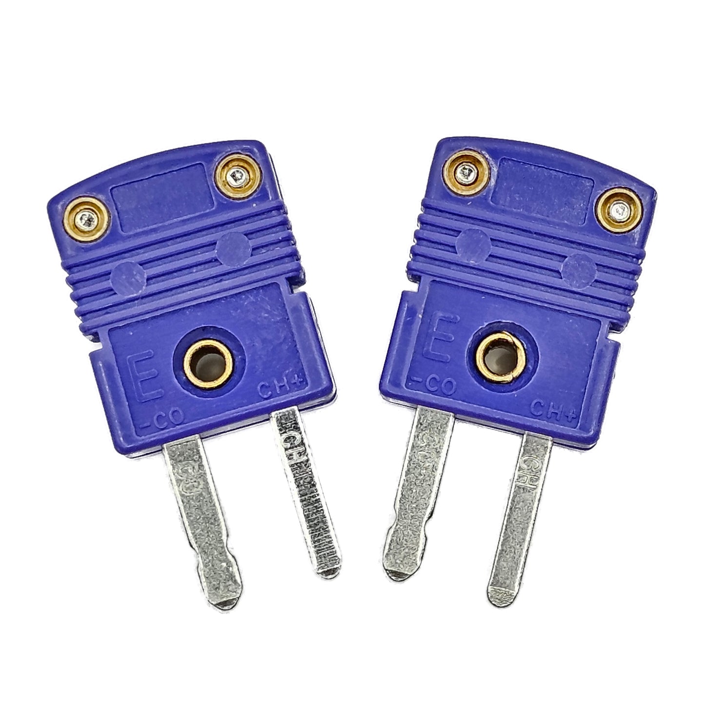 Type E Miniature Thermocouple Connectors, Omega Style - Male, 2-Pack