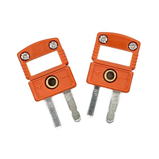 Type N Miniature Thermocouple Connector, Omega Style - Male, 2-Pack