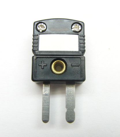 Thermocouple Connector, Type-J, Mini-Male, Flat Blade Terminals, Deluxe